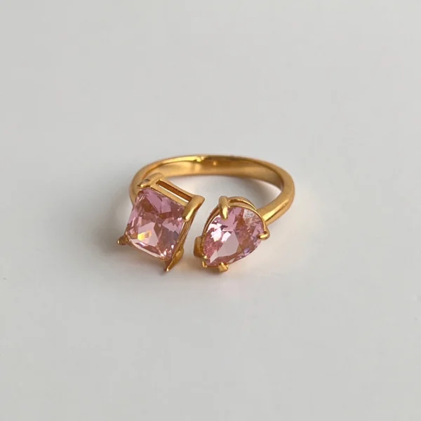 Anillo Zirconia Rosa Joyeria Loeva