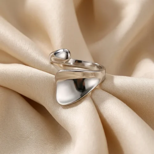 anillo pala plateado