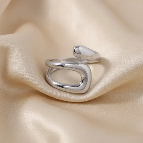 anillo serp plateado