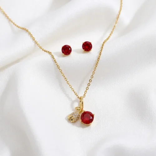 arete collar zirconia roja pack