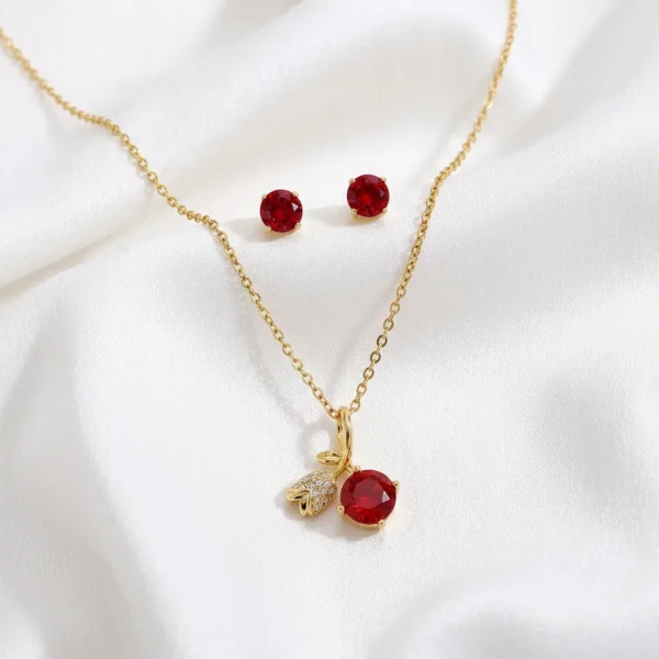 arete collar zirconia roja pack