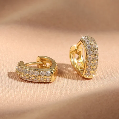 arete corazon zirconias dorado