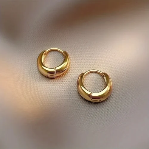 aretes aro dorado