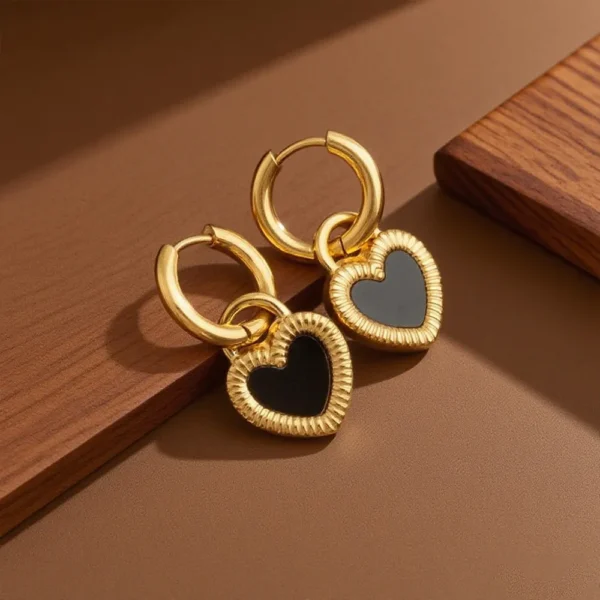 aretes corazon bw dorado