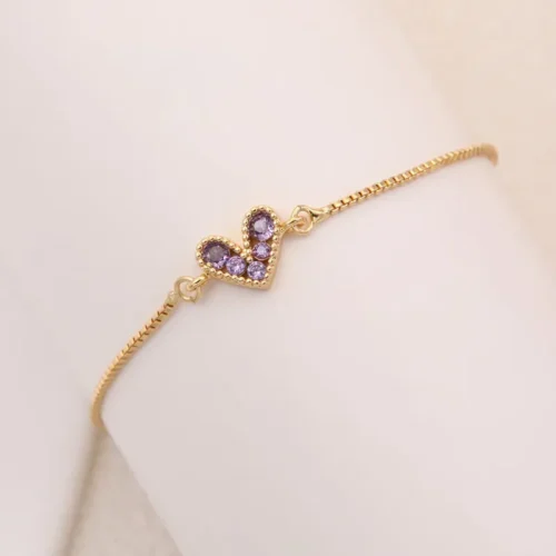 pulsera corazon morado