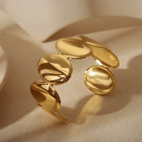 pulsera ovalos multiple dorado