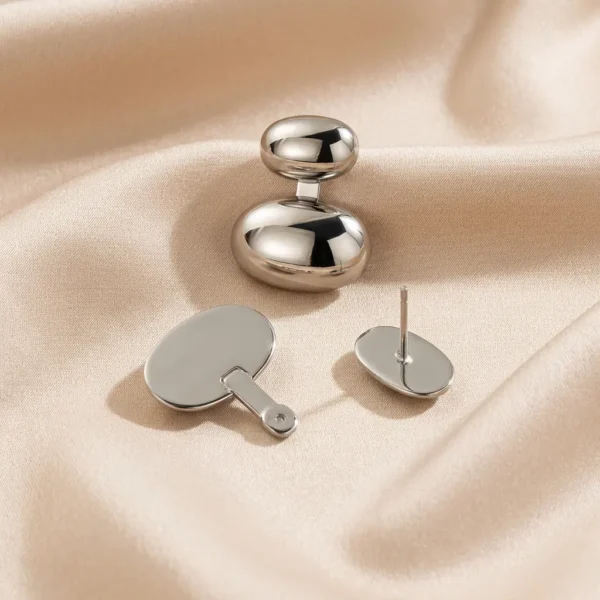Aretes Oval Plateado
