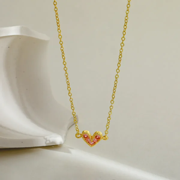 Collar Corazon Rosado
