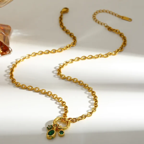 Collar Triada Dorado-Verde
