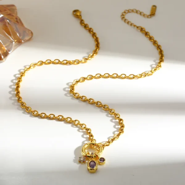 Collar Triada Dorado-Morado