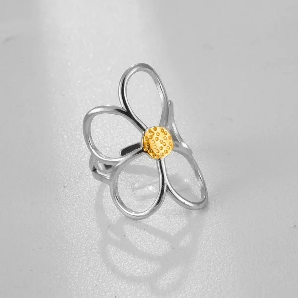 Anillo Ajustable Sunflower Plateado